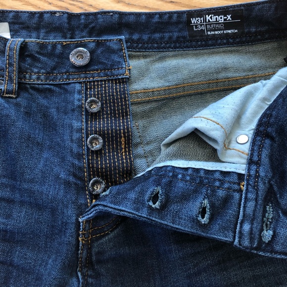 BUFFALO-King-X Slim boot stretch dark wash jeans. Size 31X34. - Picture 6 of 14